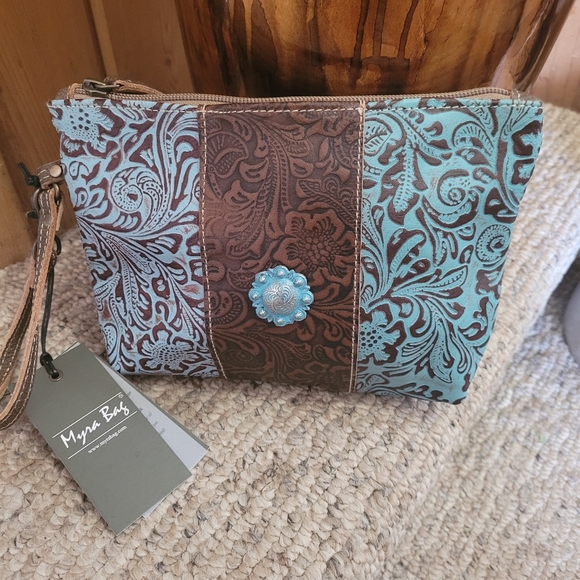 Myra Bag Handbags - NWT Myra Leather Embossed Wristlet